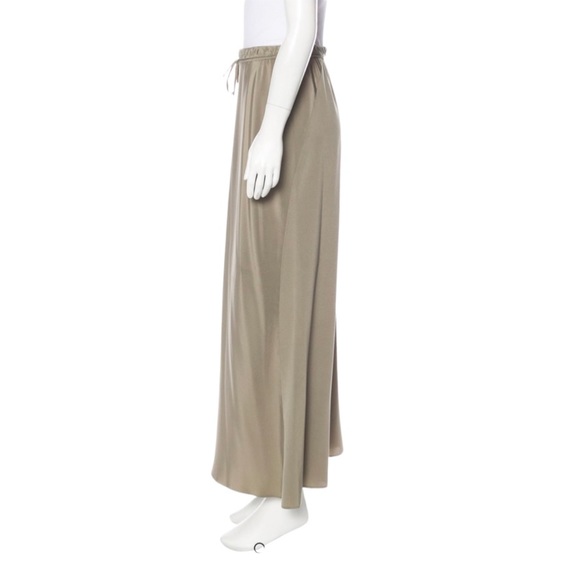 Vince Taupe Silk Maxi Skirt with Drawstring Waist - Picture 2 of 7
